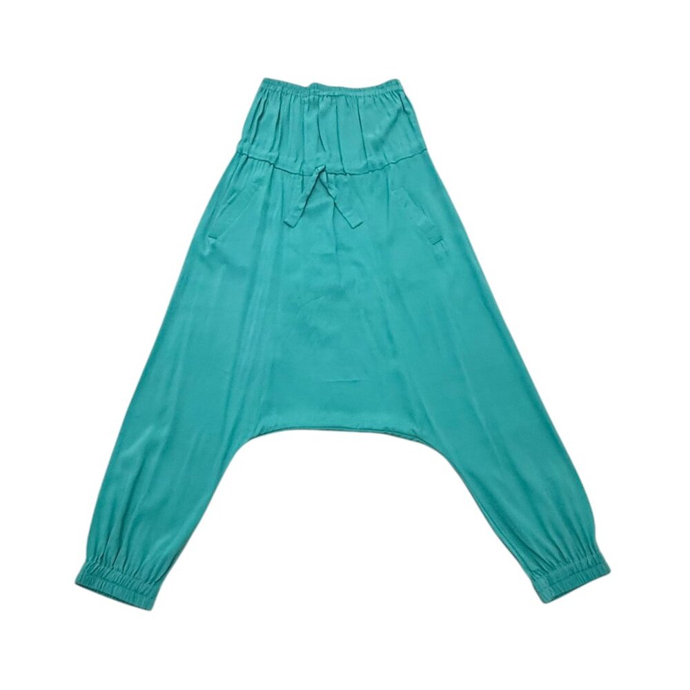 Women’s Chaplin Teal Silk Drop Crotch Pants Waist 26
